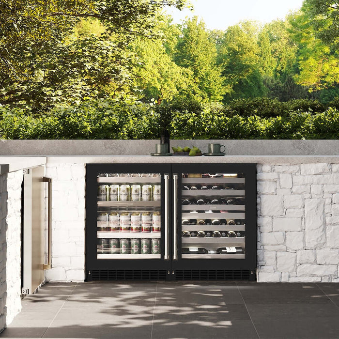 ZLINE 24 in. Touchstone Dual Zone 44 Bottle Wine Cooler with Black Matte Glass Door (RWDO-BLM-24)
