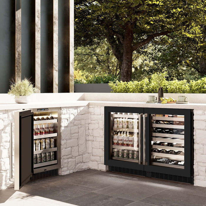 ZLINE 24 in. Touchstone Dual Zone 44 Bottle Wine Cooler with Black Matte Glass Door (RWDO-BLM-24)