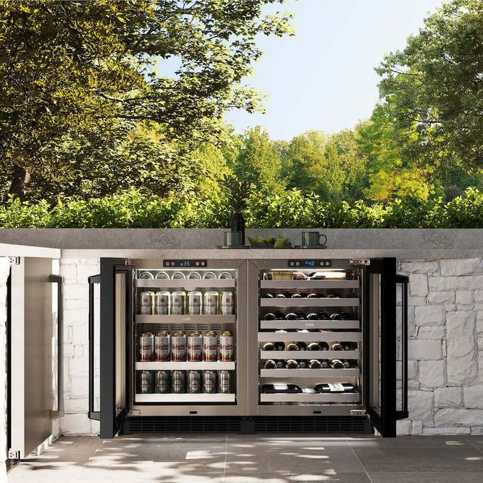 ZLINE 24 in. Touchstone Dual Zone 44 Bottle Wine Cooler with Black Stainless Steel Glass Door (RWDO-BS-24)