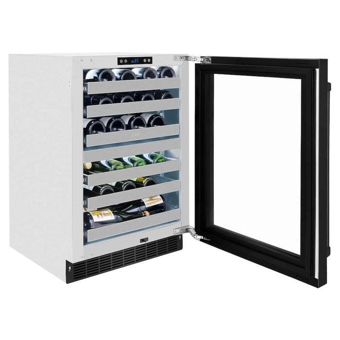 ZLINE 24 in. Touchstone Dual Zone 44 Bottle Wine Cooler with Black Stainless Steel Glass Door (RWDO-BS-24)