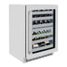 ZLINE 24 in. Touchstone Dual Zone 44 Bottle Wine Cooler with Satin Stainless Steel Glass Door (RWDO-SN-24)