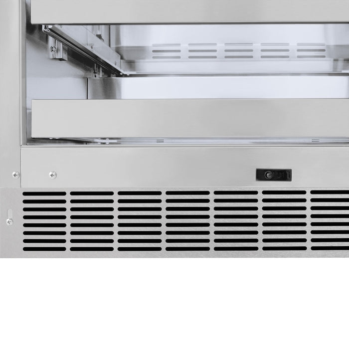 ZLINE 24 in. Touchstone Dual Zone 44 Bottle Wine Cooler with Satin Stainless Steel Glass Door (RWDO-SN-24)