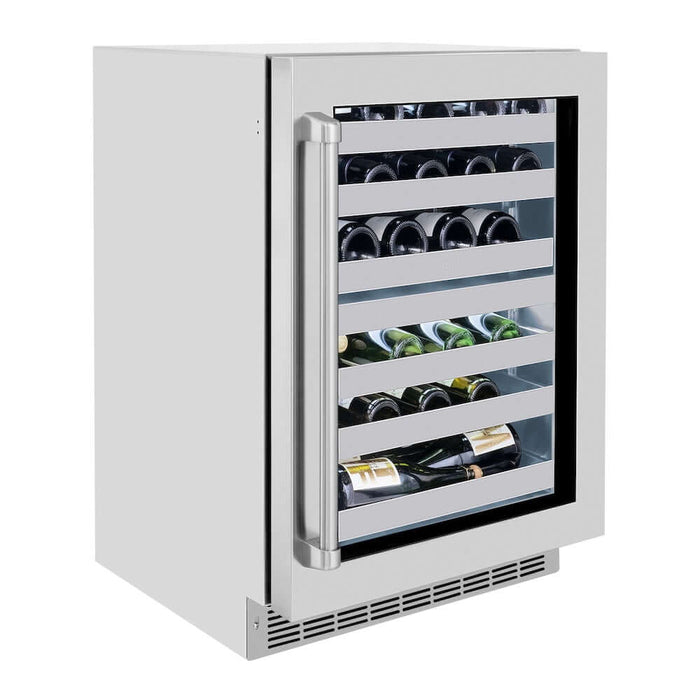 ZLINE 24 in. Touchstone Dual Zone 44 Bottle Wine Cooler with Stainless Steel Glass Door (RWDO-GS-24)