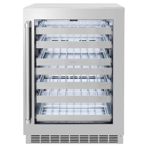 ZLINE 24 in. Touchstone Dual Zone 44 Bottle Wine Cooler with Stainless Steel Glass Door (RWDO-GS-24)