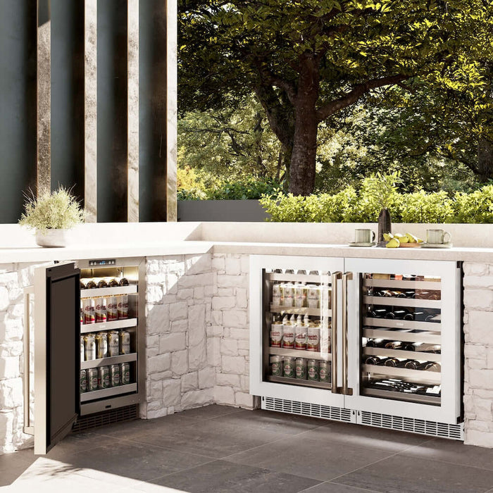 ZLINE 24 in. Touchstone Dual Zone 44 Bottle Wine Cooler with White Matte Glass Door (RWDO-WM-24)