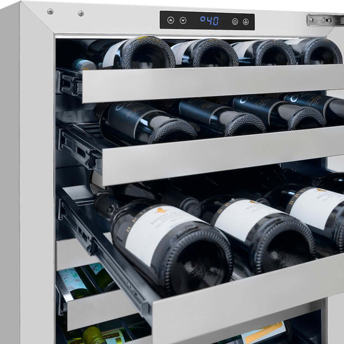ZLINE 24 in. Touchstone Dual Zone 44 Bottle Wine Cooler with White Matte Glass Door (RWDO-WM-24)