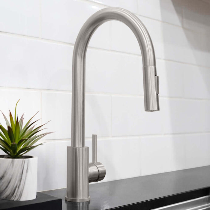 ZLINE Palisades Pull Down Single Handle Kitchen Faucet in Brushed Nickel (RBCN1-KF-BN)