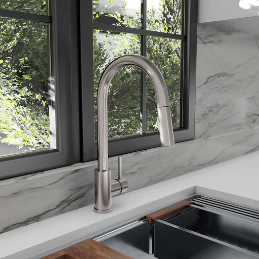 ZLINE Palisades Pull Down Single Handle Kitchen Faucet in Brushed Nickel (RBCN1-KF-BN)