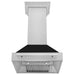 ZLINE 30 in. Satin Stainless Steel Wall Mount Range Hood with Colored Shell and Stainless Steel Handle (8654SNX-30)