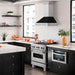 ZLINE 30 in. Satin Stainless Steel Wall Mount Range Hood with Colored Shell and Stainless Steel Handle (8654SNX-30)