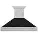 ZLINE 48 in. Satin Stainless Steel Wall Mount Range Hood with Colored Shell and Stainless Steel Handle (8654SNX-48)