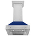 ZLINE 30 in. Satin Stainless Steel Wall Mount Range Hood with Colored Shell and Stainless Steel Handle (8654SNX-30)