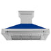 ZLINE 48 in. Satin Stainless Steel Wall Mount Range Hood with Colored Shell and Stainless Steel Handle (8654SNX-48)