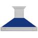 ZLINE 48 in. Satin Stainless Steel Wall Mount Range Hood with Colored Shell and Stainless Steel Handle (8654SNX-48)