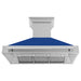 ZLINE 48 in. Satin Stainless Steel Wall Mount Range Hood with Colored Shell and Stainless Steel Handle (8654SNX-48)
