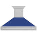 ZLINE 48 in. Satin Stainless Steel Wall Mount Range Hood with Colored Shell and Stainless Steel Handle (8654SNX-48)