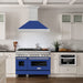 ZLINE 48 in. Satin Stainless Steel Wall Mount Range Hood with Colored Shell and Stainless Steel Handle (8654SNX-48)