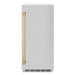 ZLINE Autograph Edition 15 in. Touchstone Clear Cube Ice Maker with Drain Pump and Satin Stainless Steel Door with Polished Gold Handle (ICCDZ-SN-15-G)