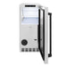 ZLINE Autograph Edition 15 in. Touchstone Gourmet Ice Maker with Drain Pump and Satin Stainless Steel Door with Matte Black Handle (IGMDZ-SN-15-MB)