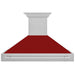 ZLINE 48 in. Satin Stainless Steel Wall Mount Range Hood with Colored Shell and Stainless Steel Handle (8654SNX-48)