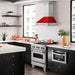 ZLINE 30 in. Satin Stainless Steel Wall Mount Range Hood with Colored Shell and Stainless Steel Handle (8654SNX-30)