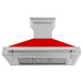 ZLINE 48 in. Satin Stainless Steel Wall Mount Range Hood with Colored Shell and Stainless Steel Handle (8654SNX-48)