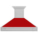 ZLINE 48 in. Satin Stainless Steel Wall Mount Range Hood with Colored Shell and Stainless Steel Handle (8654SNX-48)