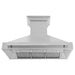 ZLINE 48 in. Satin Stainless Steel Wall Mount Range Hood with Colored Shell and Stainless Steel Handle (8654SNX-48)