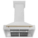 ZLINE Autograph Edition 36 in. Satin Stainless Steel Wall Mount Range Hood with Accent Handle (8654SNZ-36)