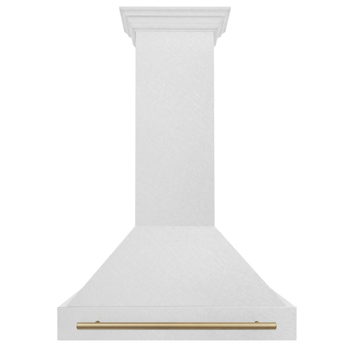 ZLINE Autograph Edition 36 in. Satin Stainless Steel Wall Mount Range Hood with Accent Handle (8654SNZ-36)
