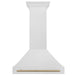 ZLINE Autograph Edition 36 in. Satin Stainless Steel Wall Mount Range Hood with Accent Handle (8654SNZ-36)