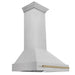 ZLINE Autograph Edition 36 in. Satin Stainless Steel Wall Mount Range Hood with Accent Handle (8654SNZ-36)