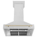 ZLINE Autograph Edition 36 in. Satin Stainless Steel Wall Mount Range Hood with Accent Handle (8654SNZ-36)