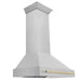 ZLINE Autograph Edition 36 in. Satin Stainless Steel Wall Mount Range Hood with Accent Handle (8654SNZ-36)