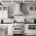ZLINE Autograph Edition 36 in. Satin Stainless Steel Wall Mount Range Hood with Accent Handle (8654SNZ-36)