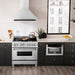 ZLINE Autograph Edition 36 in. Satin Stainless Steel Wall Mount Range Hood with Accent Handle (8654SNZ-36)