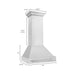 ZLINE 30 in. Satin Stainless Steel Wall Mount Range Hood with Colored Shell and Stainless Steel Handle (8654SNX-30)