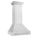 ZLINE 30 in. Satin Stainless Steel Wall Mount Range Hood with Colored Shell and Stainless Steel Handle (8654SNX-30)