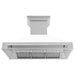 ZLINE 48 in. Satin Stainless Steel Wall Mount Range Hood with Colored Shell and Stainless Steel Handle (8654SNX-48)