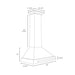 ZLINE 30 in. Convertible Satin Stainless Steel Wall Mount Range Hood with Colored Shell and Stainless Steel Handle (KB4SNX-30)