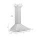ZLINE 36 in. Convertible Fingerprint Resistant Satin Stainless Steel Range Hood with Colored Shell Options and Stainless Steel Handle (KB4SNX-36)