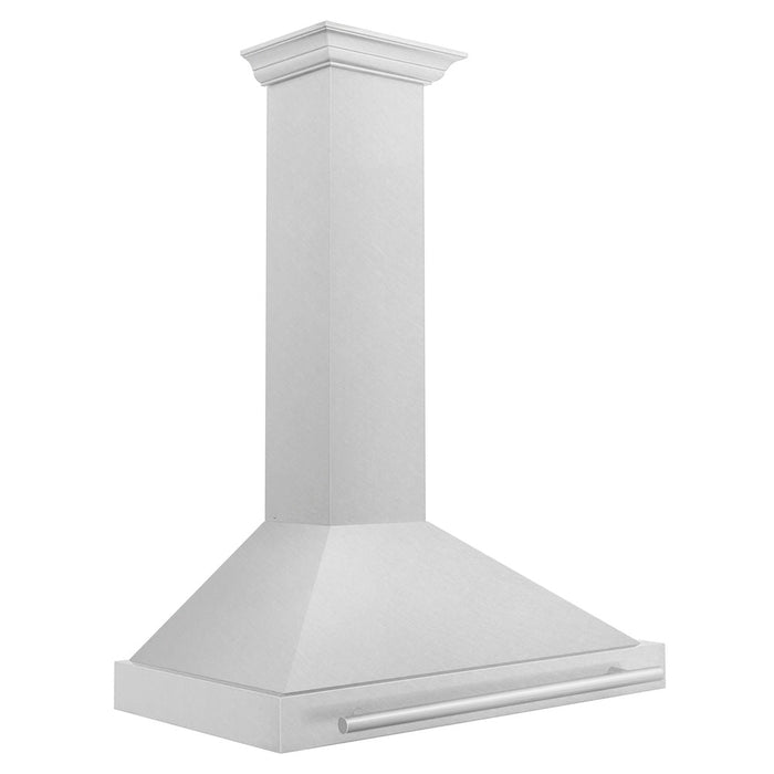ZLINE 36 in. Convertible Fingerprint Resistant Satin Stainless Steel Range Hood with Colored Shell Options and Stainless Steel Handle (KB4SNX-36)