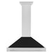 ZLINE 36 in. Convertible Fingerprint Resistant Satin Stainless Steel Range Hood with Colored Shell Options and Stainless Steel Handle (KB4SNX-36)