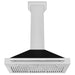 ZLINE 36 in. Convertible Fingerprint Resistant Satin Stainless Steel Range Hood with Colored Shell Options and Stainless Steel Handle (KB4SNX-36)