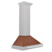 ZLINE Convertible Satin Stainless Steel Wall Mount Range Hood with Copper Shell and Stainless Steel Handle with Size Options (KB4SNX-C)