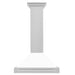 ZLINE 30 in. Convertible Satin Stainless Steel Wall Mount Range Hood with Colored Shell and Stainless Steel Handle (KB4SNX-30)