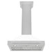ZLINE 30 in. Convertible Satin Stainless Steel Wall Mount Range Hood with Colored Shell and Stainless Steel Handle (KB4SNX-30)