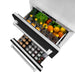 ZLINE 24 in. Touchstone 168 Can Outdoor-Rated Dual Refrigerator Drawer with Black Matte Doors (RDSO-BLM-24)