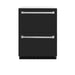 ZLINE 24 in. Touchstone 168 Can Outdoor-Rated Dual Refrigerator Drawer with Black Matte Doors (RDSO-BLM-24)