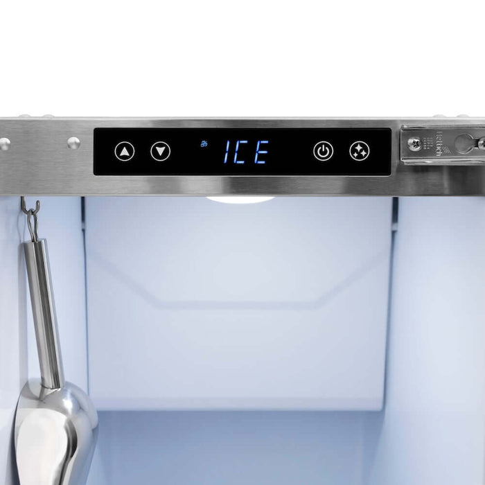 ZLINE Autograph Edition 15 in. Touchstone Clear Cube Ice Maker with Drain Pump and White Matte Door with Champagne Bronze Handle (ICCDZ-WM-15-CB)